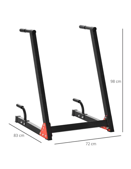 HOMCOM Dip Stand Station Heavy Duty Upper Body Workout Equipment Angled Grip for Triceps dips Pull Ups Push Ups for Home Gym Off