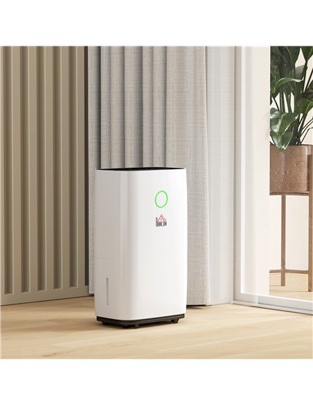 HOMCOM 20L/Day Portable Dehumidifier for Home, with LED Screen, Sleep Mode, 24H Timer, 4L Water Tank, Electric Air Dehumidifier 