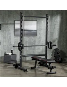 HOMCOM Adjustable Squat Rack, with Pull Up Bar, Barbell Bar for Home Gym 2