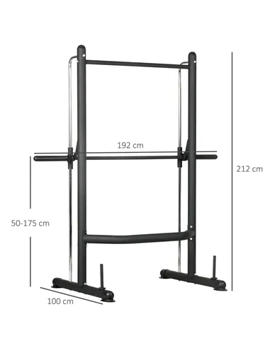 HOMCOM Adjustable Squat Rack, with Pull Up Bar, Barbell Bar for Home Gym