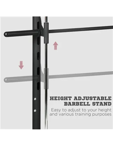 HOMCOM Adjustable Squat Rack, with Pull Up Bar, Barbell Bar for Home Gym