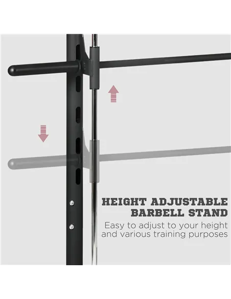 HOMCOM Adjustable Squat Rack, with Pull Up Bar, Barbell Bar for Home Gym