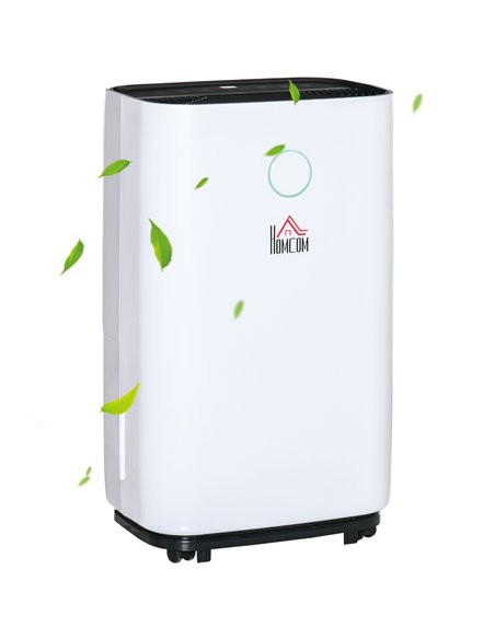 HOMCOM 16L/Day Portable Dehumidifier for Home, with LED Screen, Sleep Mode, 24H Timer, Electric Air Dehumidifier for Damp Laundr