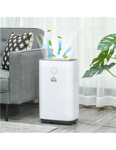 HOMCOM 16L/Day Portable Dehumidifier for Home, with LED Screen, Sleep Mode, 24H Timer, Electric Air Dehumidifier for Damp Laundr