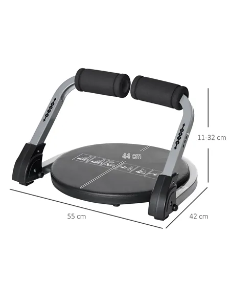HOMCOM Abs Trainer, Ab Crunch Machine, Foldable Abdominal Trainer, Core Fitness & Whole Body Exercise Equipment for Home Gym