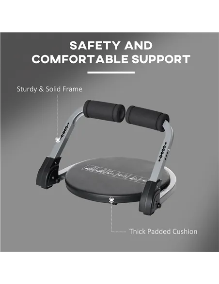 HOMCOM Abs Trainer, Ab Crunch Machine, Foldable Abdominal Trainer, Core Fitness & Whole Body Exercise Equipment for Home Gym