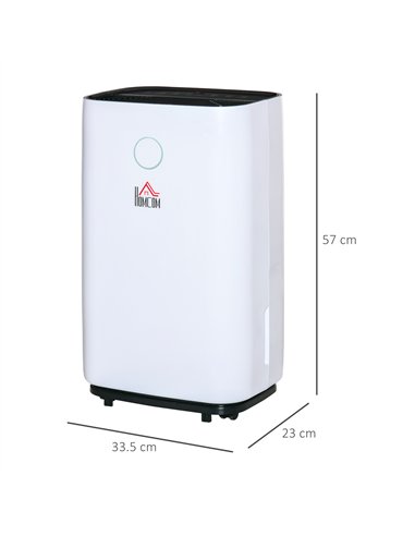 HOMCOM 16L/Day Portable Dehumidifier for Home, with LED Screen, Sleep Mode, 24H Timer, Electric Air Dehumidifier for Damp Laundr