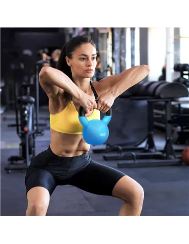 HOMCOM Soft Kettlebell, 8kg Kettle Bell with Non-Slip Handle for Home Gym Weight Lifting and Strength Training, Blue