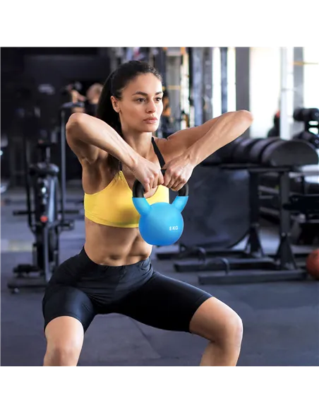 HOMCOM Soft Kettlebell, 8kg Kettle Bell with Non-Slip Handle for Home Gym Weight Lifting and Strength Training, Blue