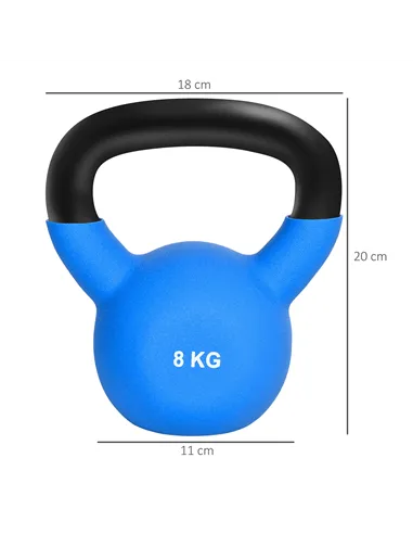 HOMCOM Soft Kettlebell, 8kg Kettle Bell with Non-Slip Handle for Home Gym Weight Lifting and Strength Training, Blue