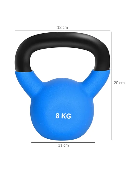 HOMCOM Soft Kettlebell, 8kg Kettle Bell with Non-Slip Handle for Home Gym Weight Lifting and Strength Training, Blue