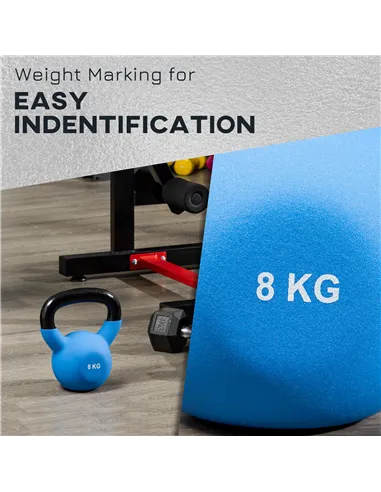 HOMCOM Soft Kettlebell, 8kg Kettle Bell with Non-Slip Handle for Home Gym Weight Lifting and Strength Training, Blue