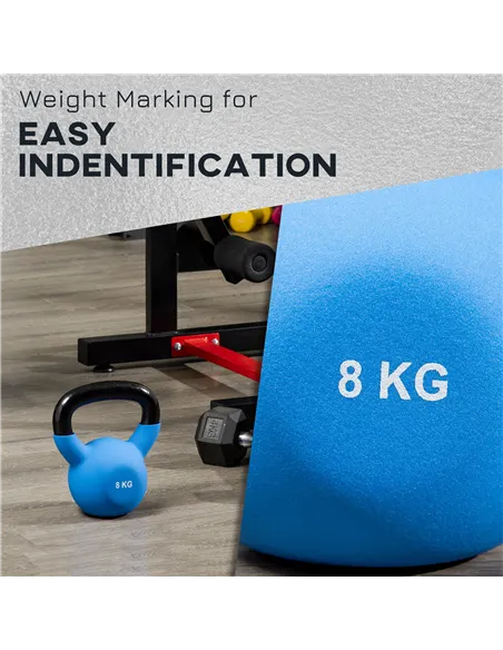 HOMCOM Soft Kettlebell, 8kg Kettle Bell with Non-Slip Handle for Home Gym Weight Lifting and Strength Training, Blue