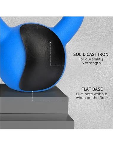 HOMCOM Soft Kettlebell, 8kg Kettle Bell with Non-Slip Handle for Home Gym Weight Lifting and Strength Training, Blue