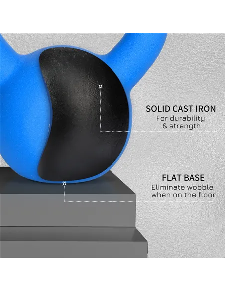 HOMCOM Soft Kettlebell, 8kg Kettle Bell with Non-Slip Handle for Home Gym Weight Lifting and Strength Training, Blue