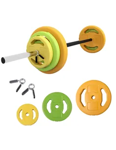 HOMCOM 20kg Barbell Weights Set, Adjustable Weights with Non-slip Handle, for Women and Men Home Gym Exercise Weight Strength Tr