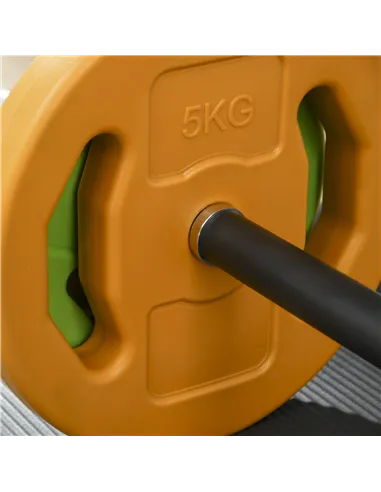 HOMCOM 20kg Barbell Weights Set, Adjustable Weights with Non-slip Handle, for Women and Men Home Gym Exercise Weight Strength Tr