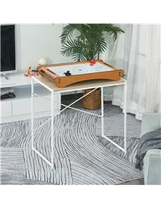 HOMCOM 2.5FT Tabletop Air Hockey Game Table Wooden Portable Party Gaming Toy for Kids Children Adult 2