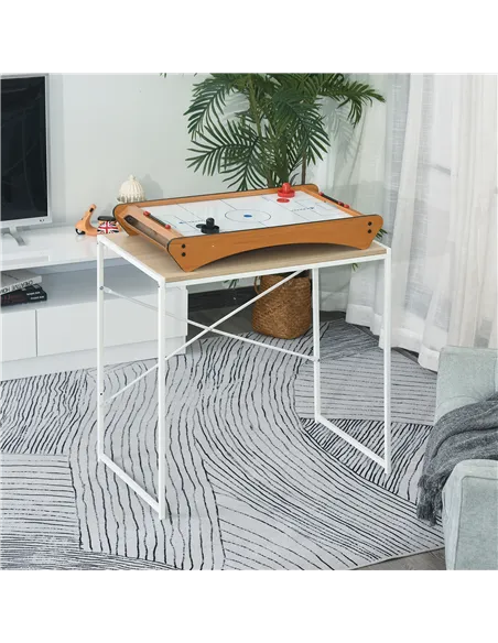 HOMCOM 2.5FT Tabletop Air Hockey Game Table Wooden Portable Party Gaming Toy for Kids Children Adult