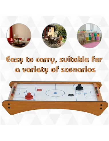 HOMCOM 2.5FT Tabletop Air Hockey Game Table Wooden Portable Party Gaming Toy for Kids Children Adult