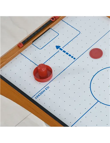 HOMCOM 2.5FT Tabletop Air Hockey Game Table Wooden Portable Party Gaming Toy for Kids Children Adult