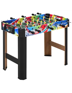 HOMCOM 2.8FT Football Foosball Gaming Table Soccer For Kids Indoor Play Fun Sports Game