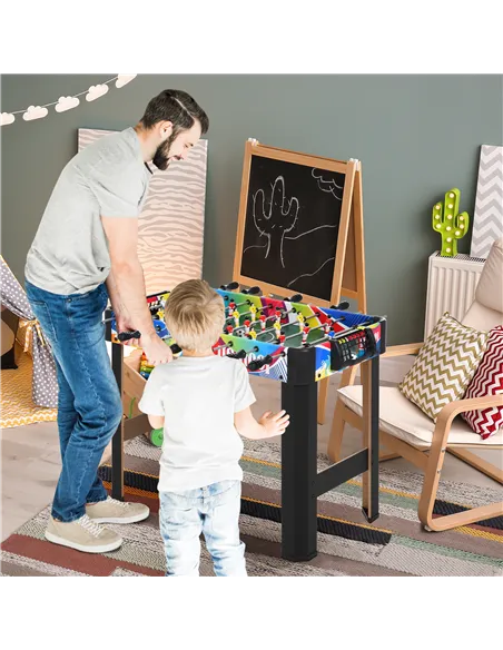 HOMCOM 2.8FT Football Foosball Gaming Table Soccer For Kids Indoor Play Fun Sports Game