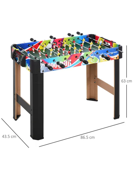 HOMCOM 2.8FT Football Foosball Gaming Table Soccer For Kids Indoor Play Fun Sports Game