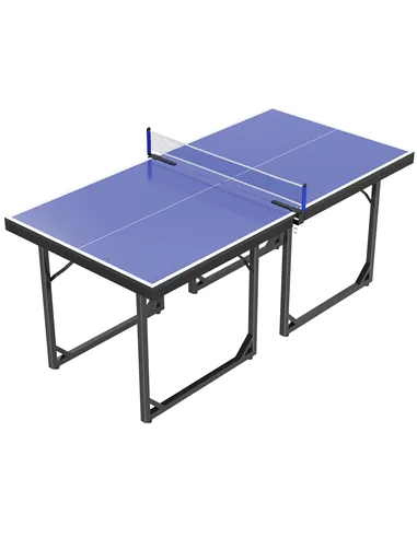 HOMCOM 6ft Table Tennis Table, Ping Pong Table with Net, Foldable and Portable Ping Pong Set for Indoor Outdoor Use, Easy Assemb
