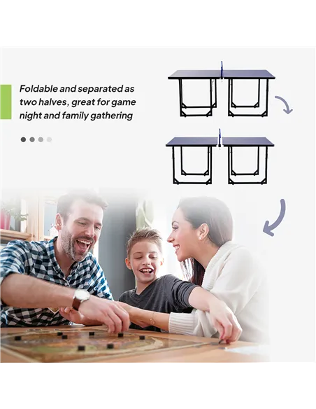 HOMCOM 6ft Table Tennis Table, Ping Pong Table with Net, Foldable and Portable Ping Pong Set for Indoor Outdoor Use, Easy Assemb