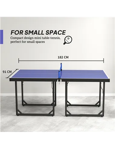 HOMCOM 6ft Table Tennis Table, Ping Pong Table with Net, Foldable and Portable Ping Pong Set for Indoor Outdoor Use, Easy Assemb