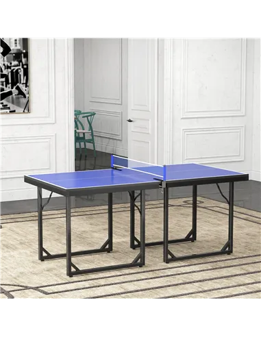 HOMCOM 6ft Table Tennis Table, Ping Pong Table with Net, Foldable and Portable Ping Pong Set for Indoor Outdoor Use, Easy Assemb