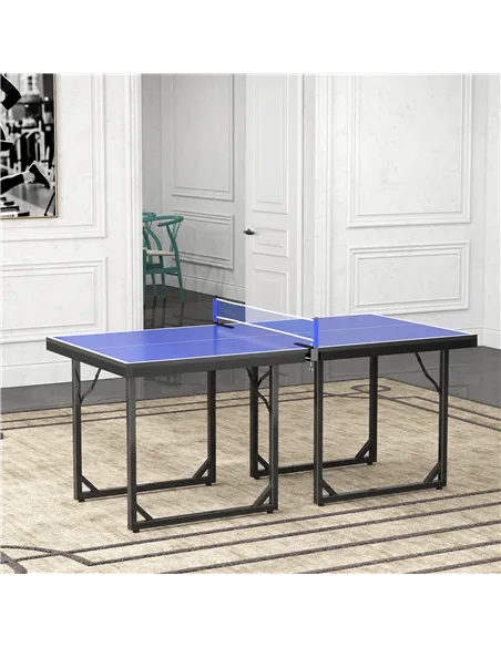 HOMCOM 6ft Table Tennis Table, Ping Pong Table with Net, Foldable and Portable Ping Pong Set for Indoor Outdoor Use, Easy Assemb