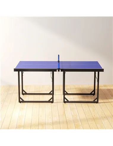 HOMCOM 6ft Table Tennis Table, Ping Pong Table with Net, Foldable and Portable Ping Pong Set for Indoor Outdoor Use, Easy Assemb