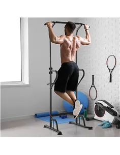 HOMCOM Power Tower Dip Station Pull Up Bar Multi-Function Push Up Equipment with Adjustable Height for Home Gym Strength Trainin 2