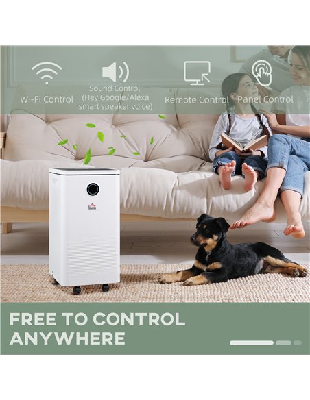HOMCOM 10L/Day Dehumidifier with 2.5L Water Tank, Digital Display, Intelligent & Sleep Mode, 24H Timer, Laundry Clothes Drying, 