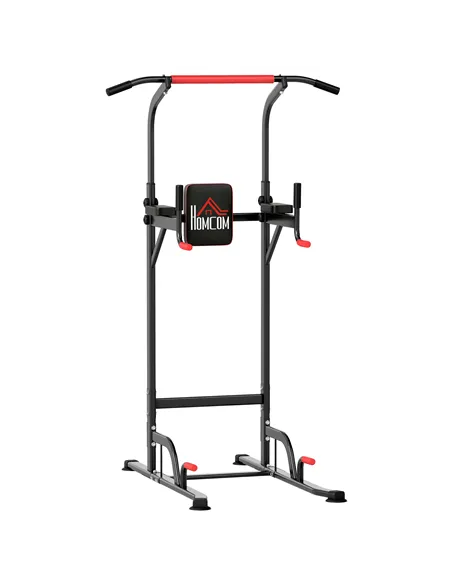 HOMCOM Power Tower Station with Dip Stand, Pull Up Bar Home Office Gym Training Workout Equipment