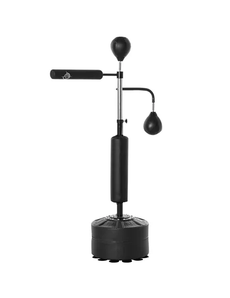 HOMCOM 4-in-1 Boxing Punching Bag, Freestanding with 2 Speed Bals, 360° Reflex Bar, 160-230cm Adjustable Height, Black