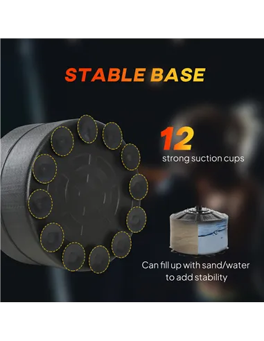 HOMCOM 4-in-1 Boxing Punching Bag, Freestanding with 2 Speed Bals, 360° Reflex Bar, 160-230cm Adjustable Height, Black