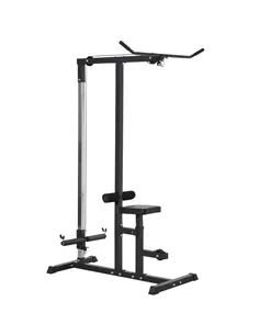HOMCOM Exercise Pulley Machine Power Tower with Adjustable Seat Cable Positions
