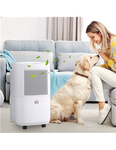 HOMCOM 10L/Day 2200ML Portable Quiet Dehumidifier with WiFi Smart App Control, Electric Moisture Air Dehumidifier for Home Laund