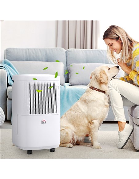 HOMCOM 10L/Day 2200ML Portable Quiet Dehumidifier with WiFi Smart App Control, Electric Moisture Air Dehumidifier for Home Laund