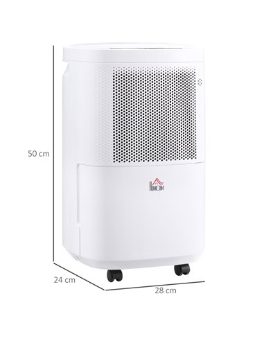HOMCOM 10L/Day 2200ML Portable Quiet Dehumidifier with WiFi Smart App Control, Electric Moisture Air Dehumidifier for Home Laund