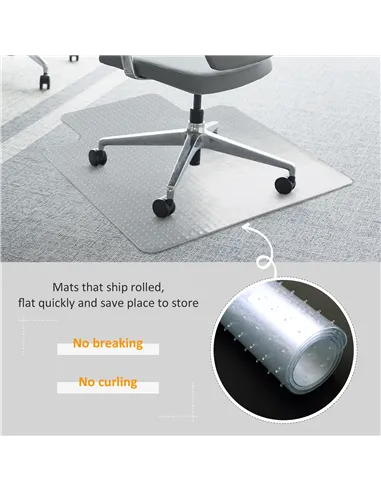 HOMCOM Office Carpet Protector Chair Mat Clear Spike Non Slip Studs Frosted Lipped