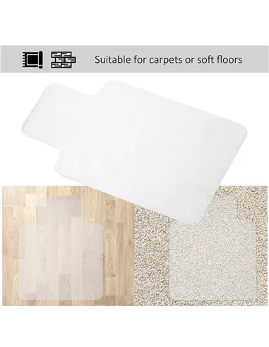 HOMCOM Office Carpet Protector Chair Mat Clear Spike Non Slip Studs Frosted Lipped