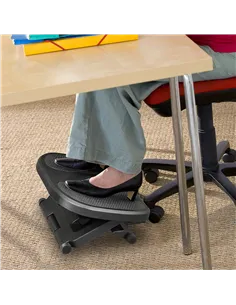 HOMCOM 0-30° Three-Height Under-Desk Support Footrest - Black 2