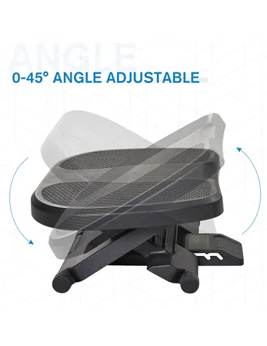 HOMCOM 0-30° Three-Height Under-Desk Support Footrest - Black