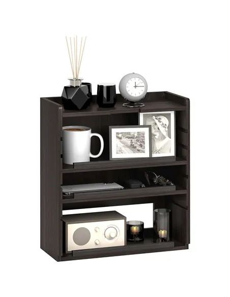 HOMCOM Four-Tier Desktop Organiser - Dark Brown