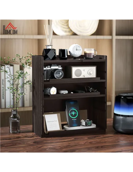 HOMCOM Four-Tier Desktop Organiser - Dark Brown