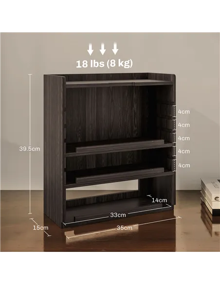 HOMCOM Four-Tier Desktop Organiser - Dark Brown
